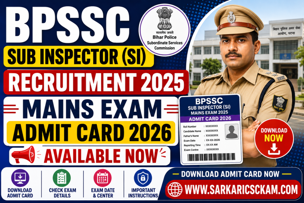 BPSSC Sub Inspector Admit Card 2026