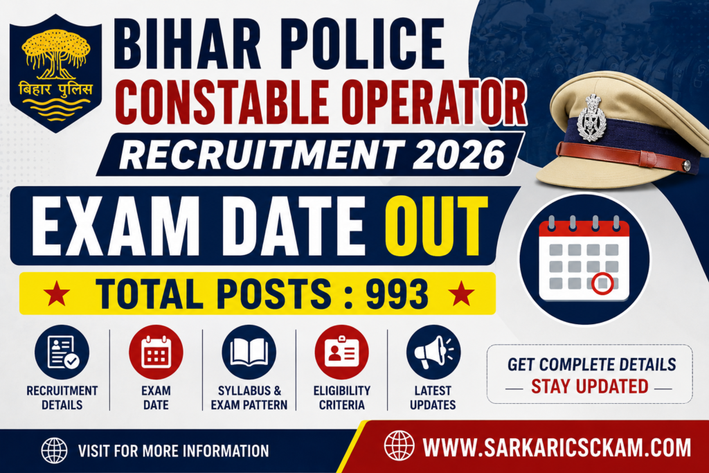 Bihar Police Constable Operator Recruitment 2026 Exam Date Out