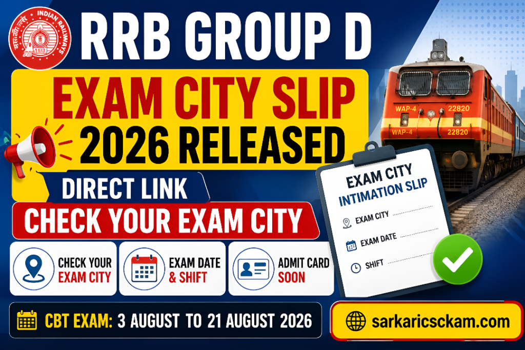rrb group d exam city